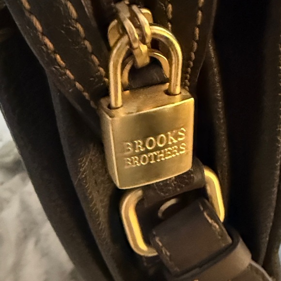 Vintage BROOKS BROTHERs Elegant Black Leather Men's Bag briefcase satchel - Picture 9 of 15